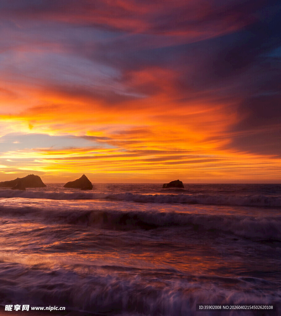 海边绚丽日落美景