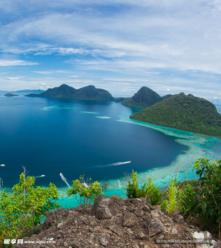 海岛美景俯瞰壮丽海景