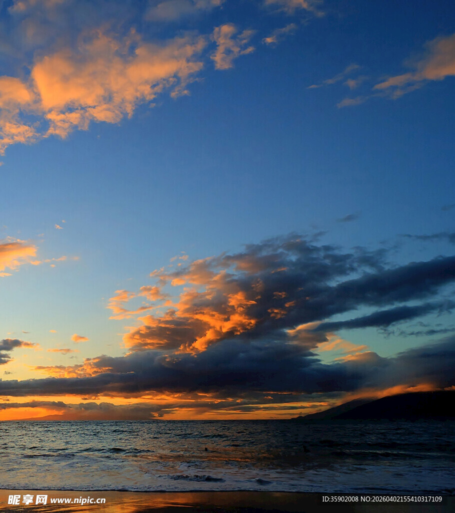 海边绚丽日落天空美景