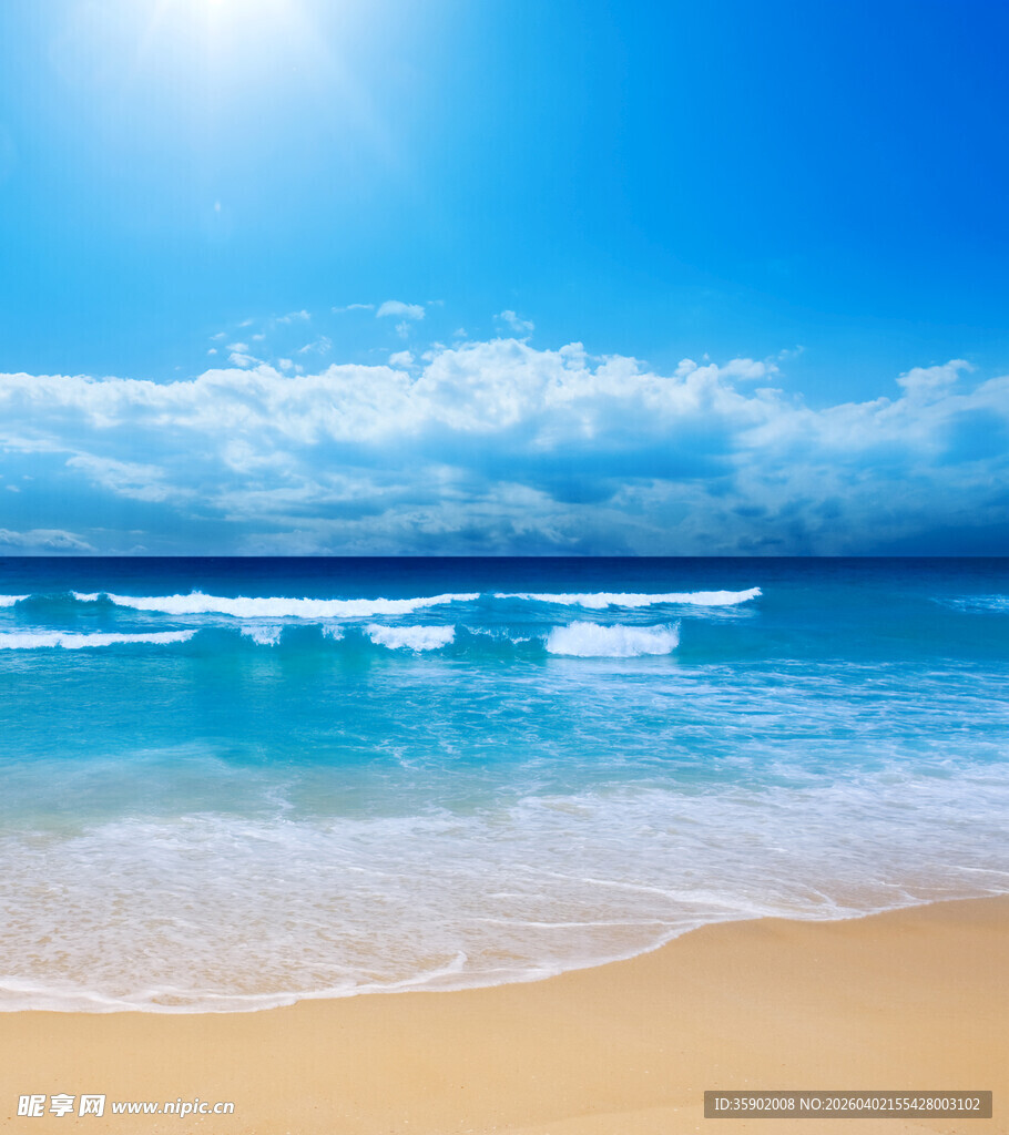 美丽海滨风光阳光沙滩海浪