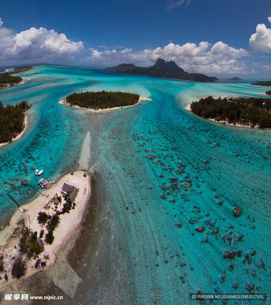 梦幻海岛蓝绿色美丽海景