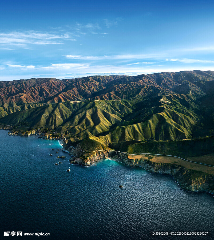 壮丽山海风光俯瞰图