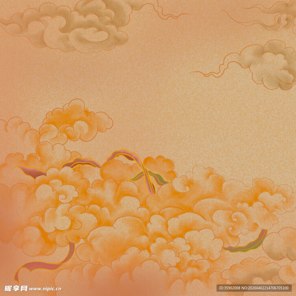 中式祥云图案背景