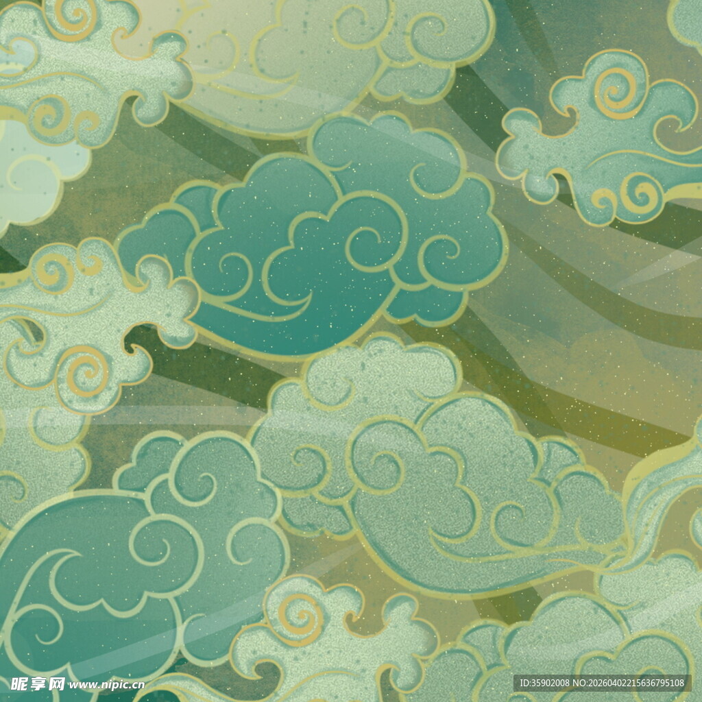 中式古典云纹图案设计