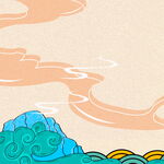 古风山水云纹背景图