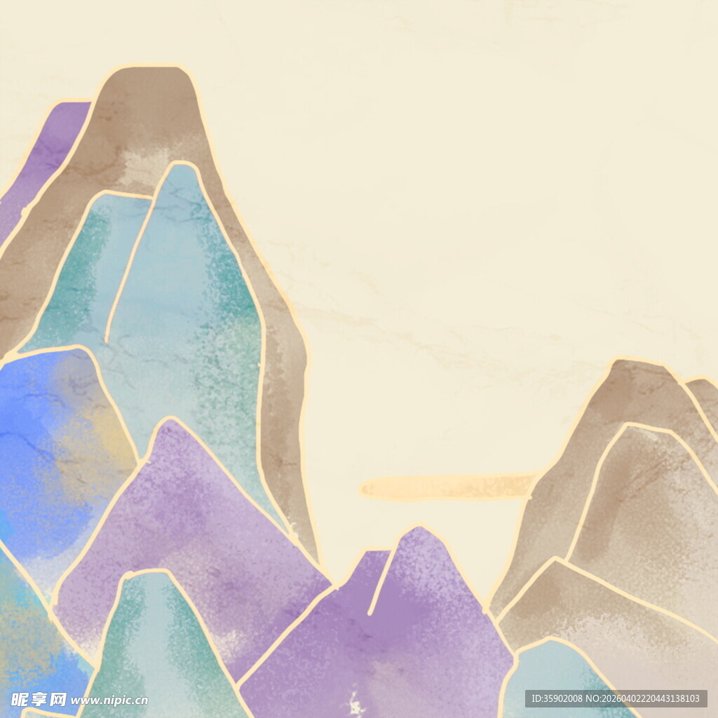 梦幻多彩山峦风景图