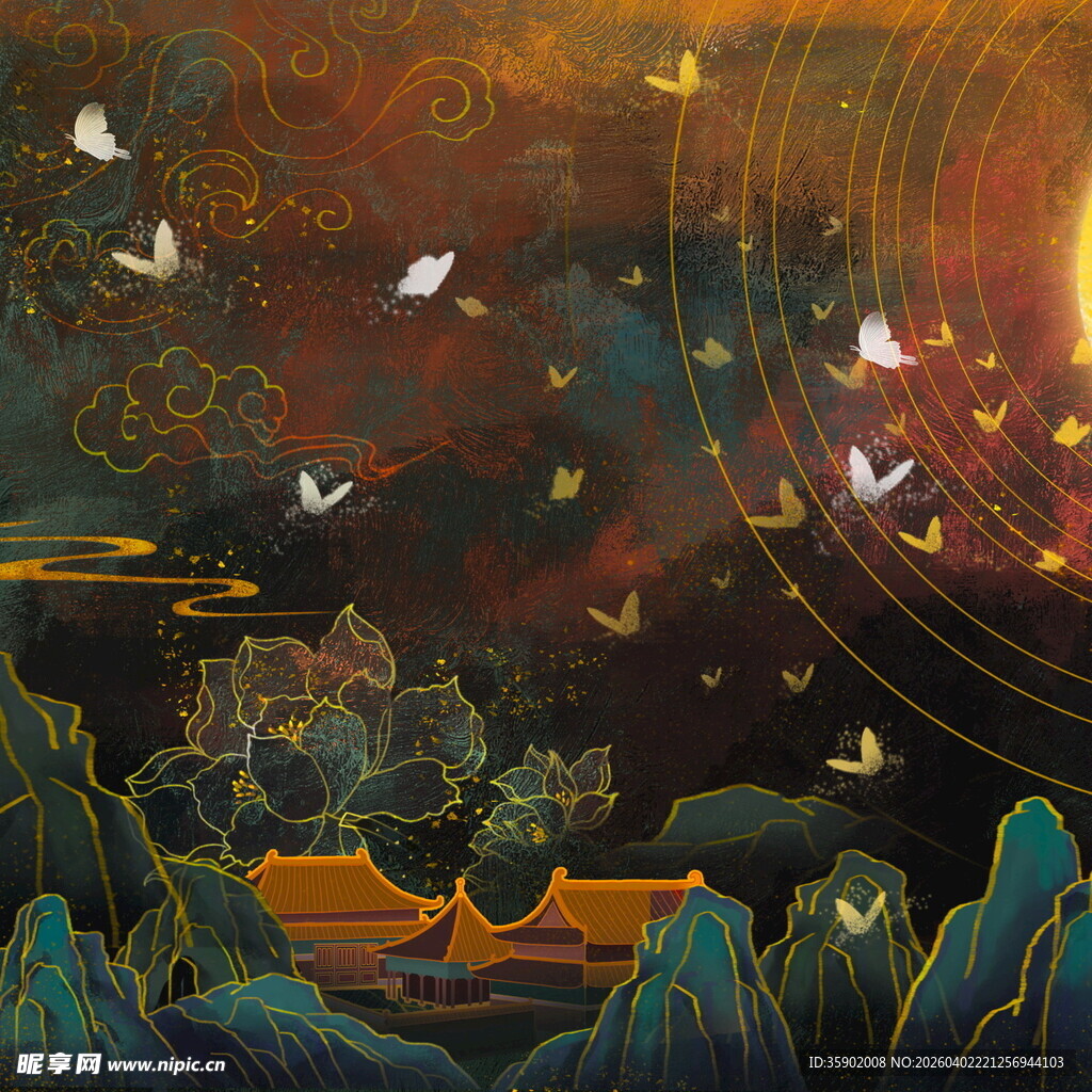 梦幻星空下的奇幻自然景象