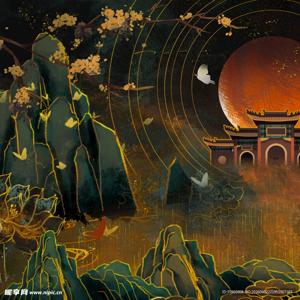 中式云纹图案灵动飘逸