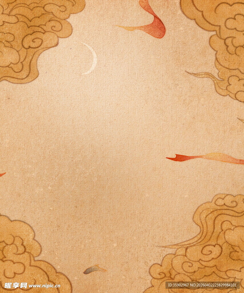 古风祥云游鱼背景图