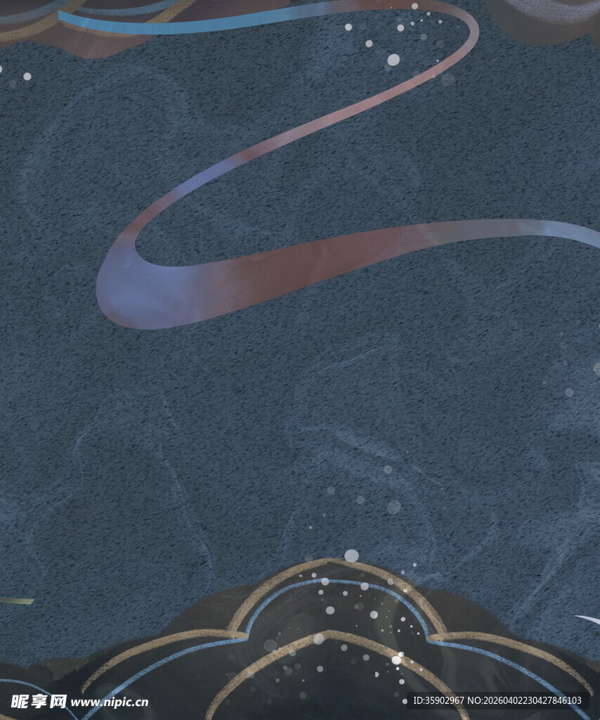 梦幻星空彩带装饰图案