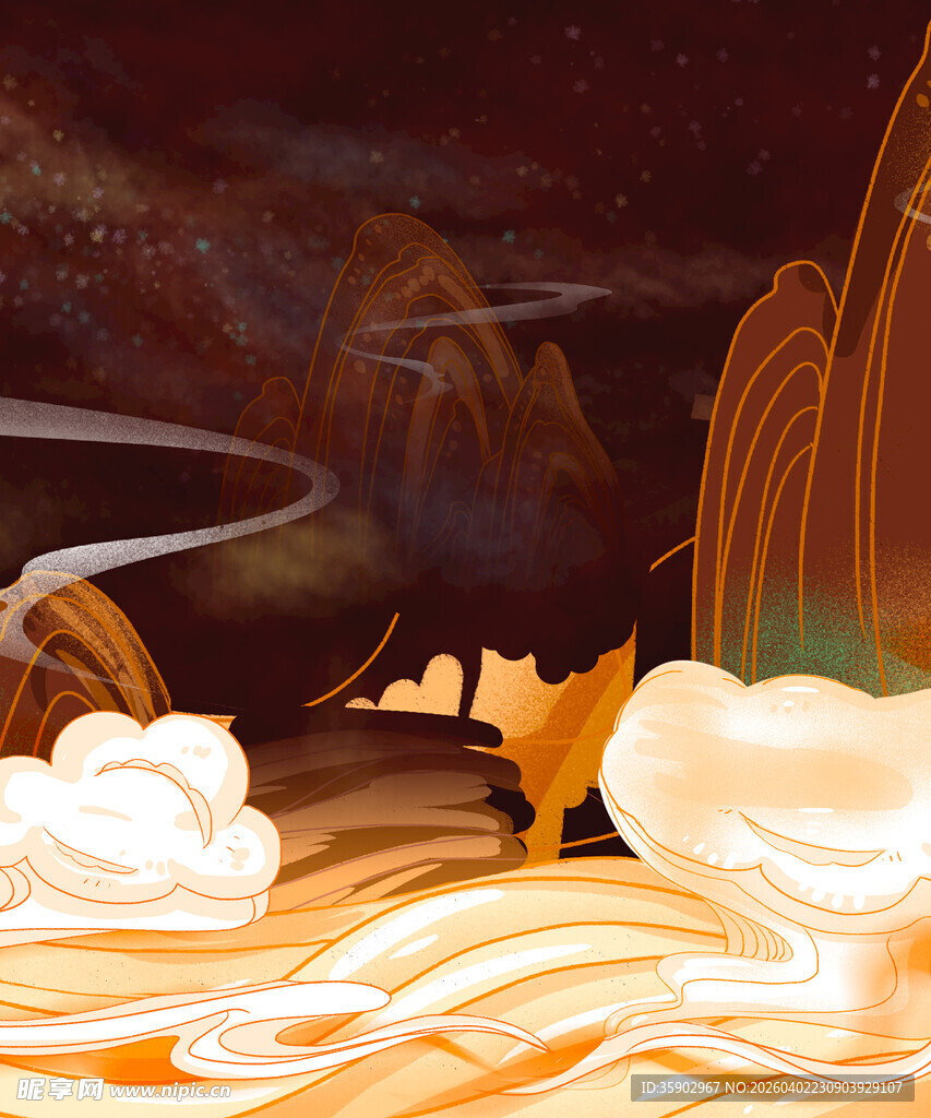 梦幻国风山水云雾景观