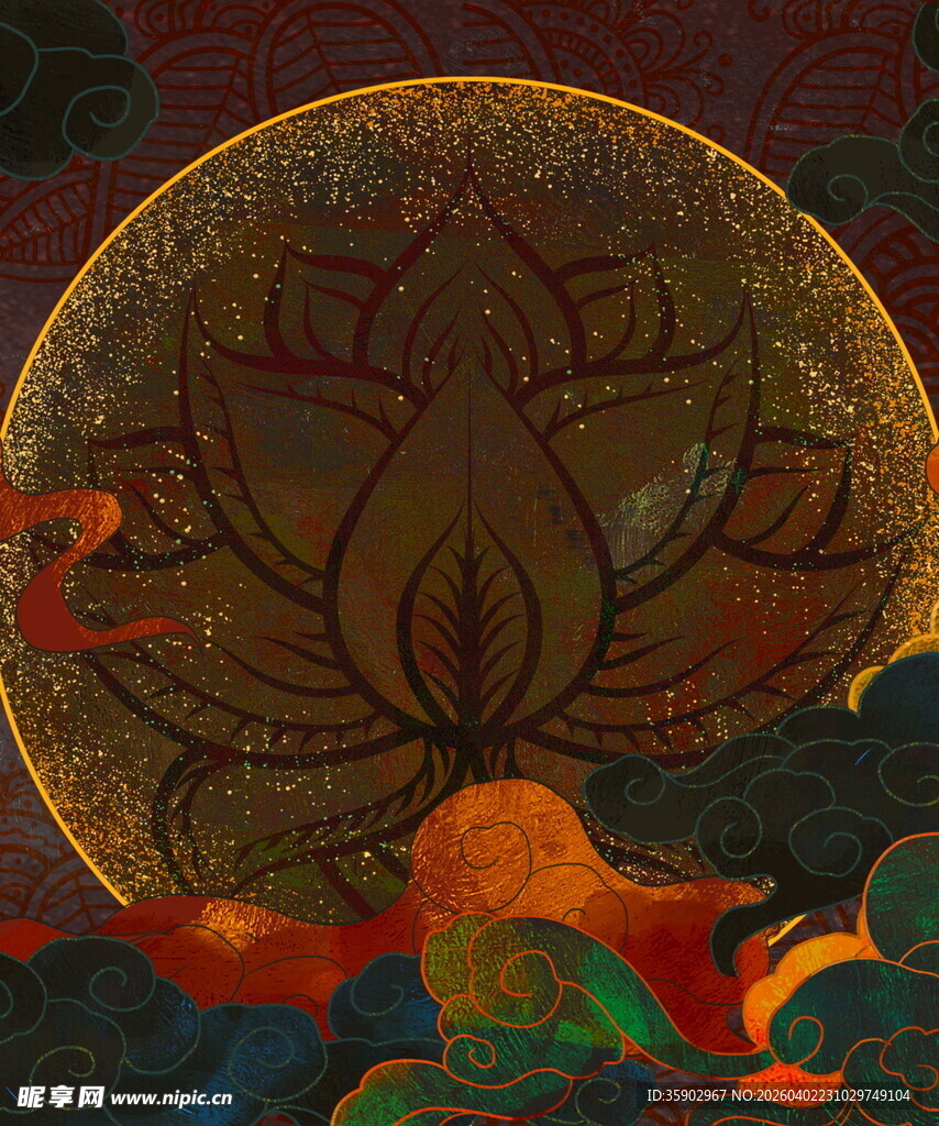 精美莲花图案艺术装饰