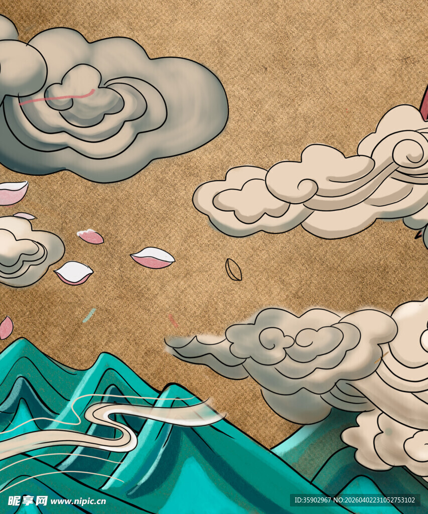 古风山水云雾奇幻景象