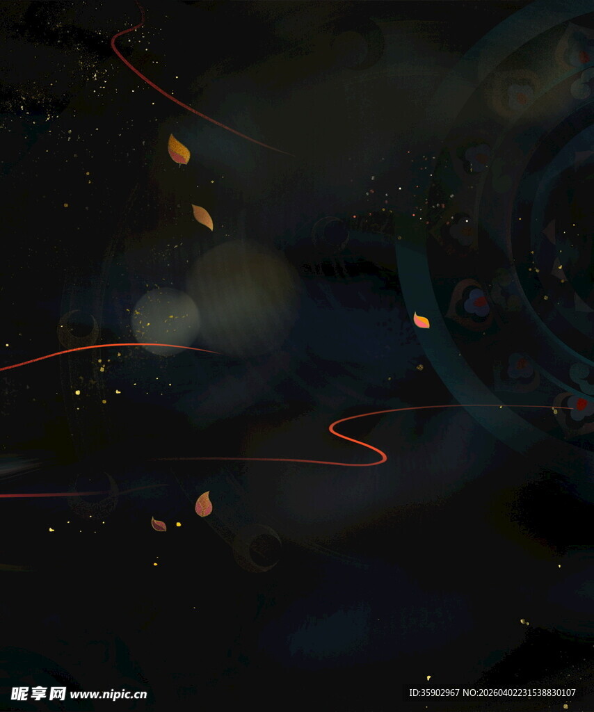 梦幻夜空中的绚丽光线