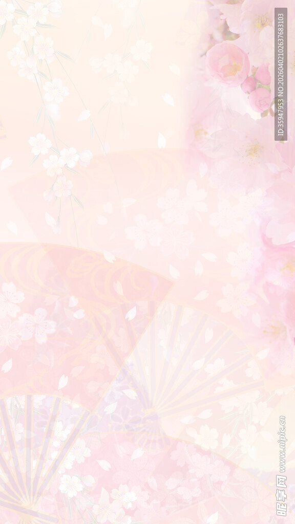 梦幻粉色日系和风背景图
