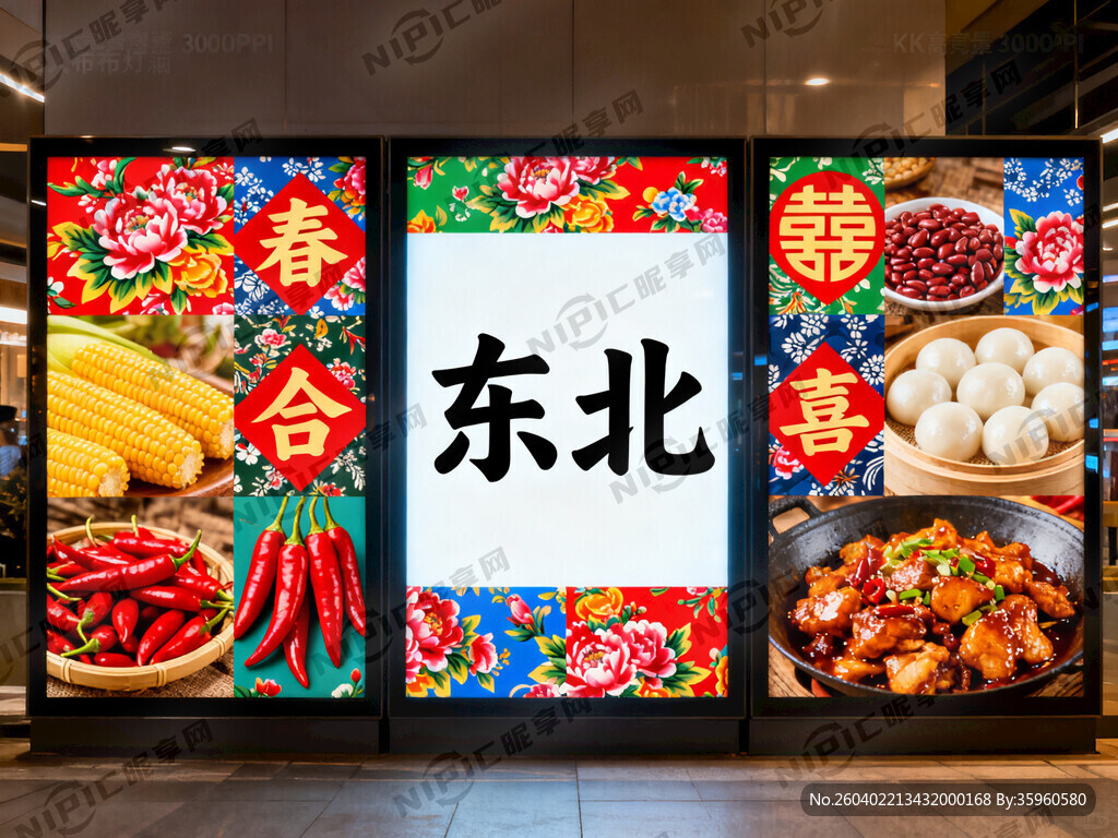 帮我生成图片 中间是东北大字