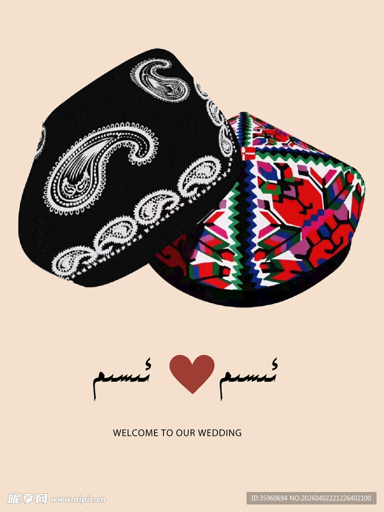 多彩民族风刺绣帽饰展示