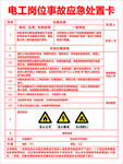 电工岗位应急处置卡