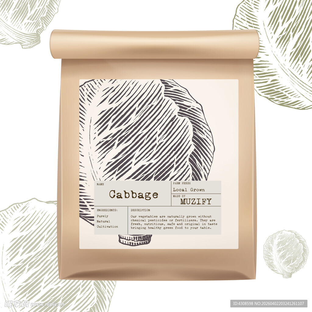 蔬菜包装设计 卷心菜