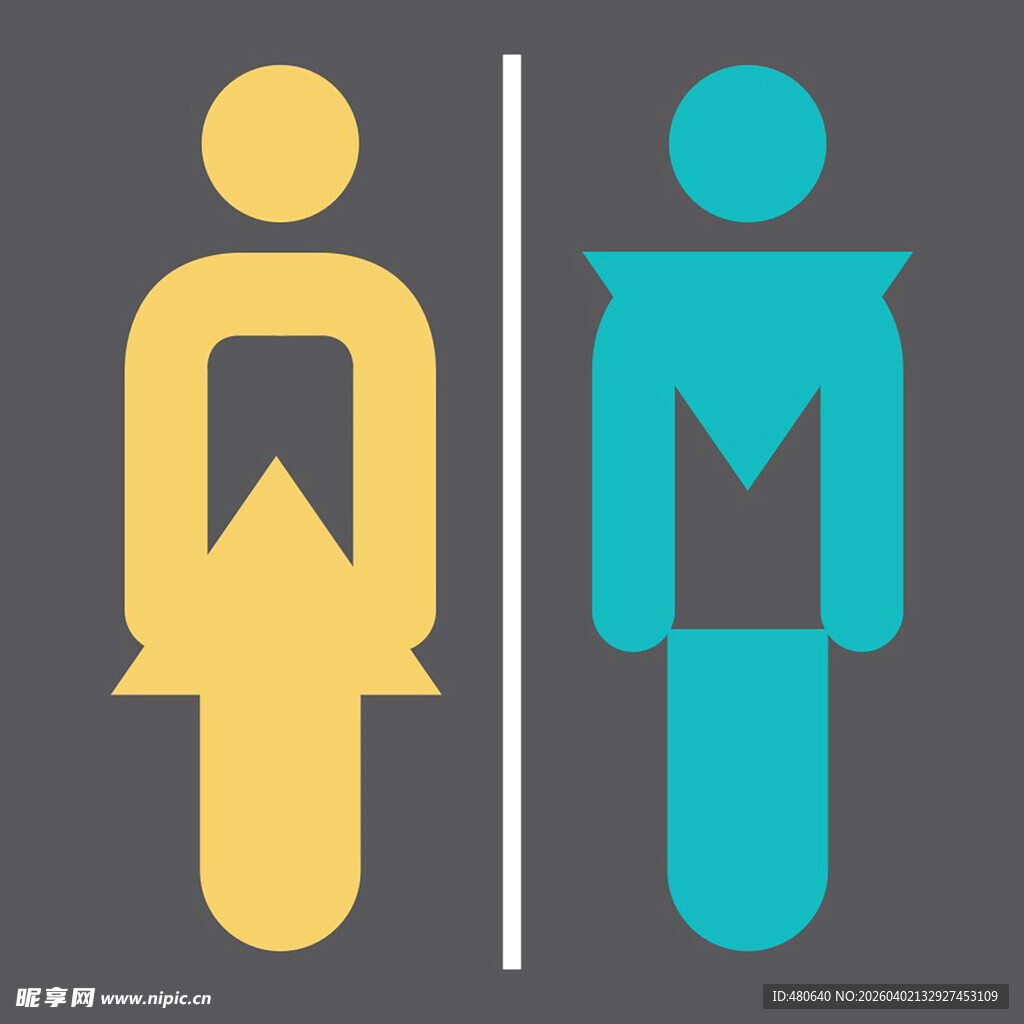 男女卫生间标识图标