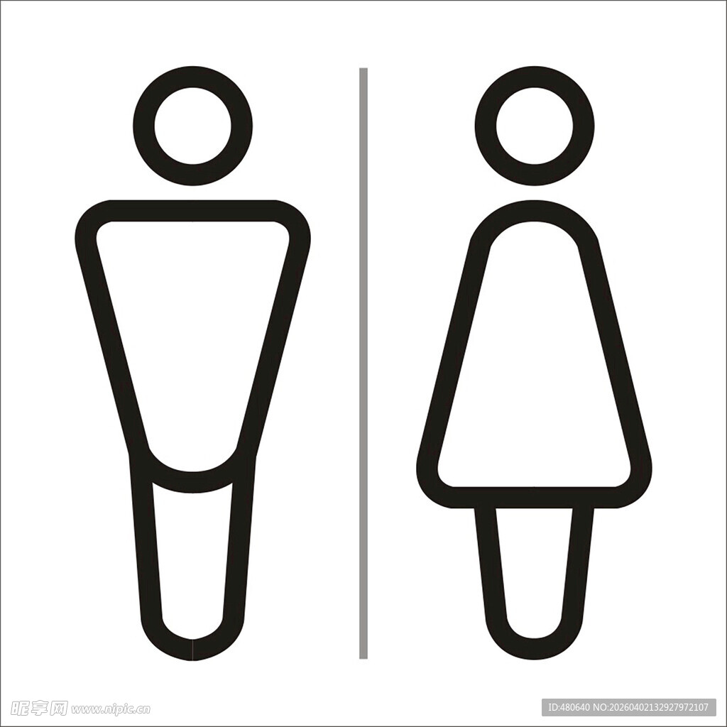 男女卫生间标识