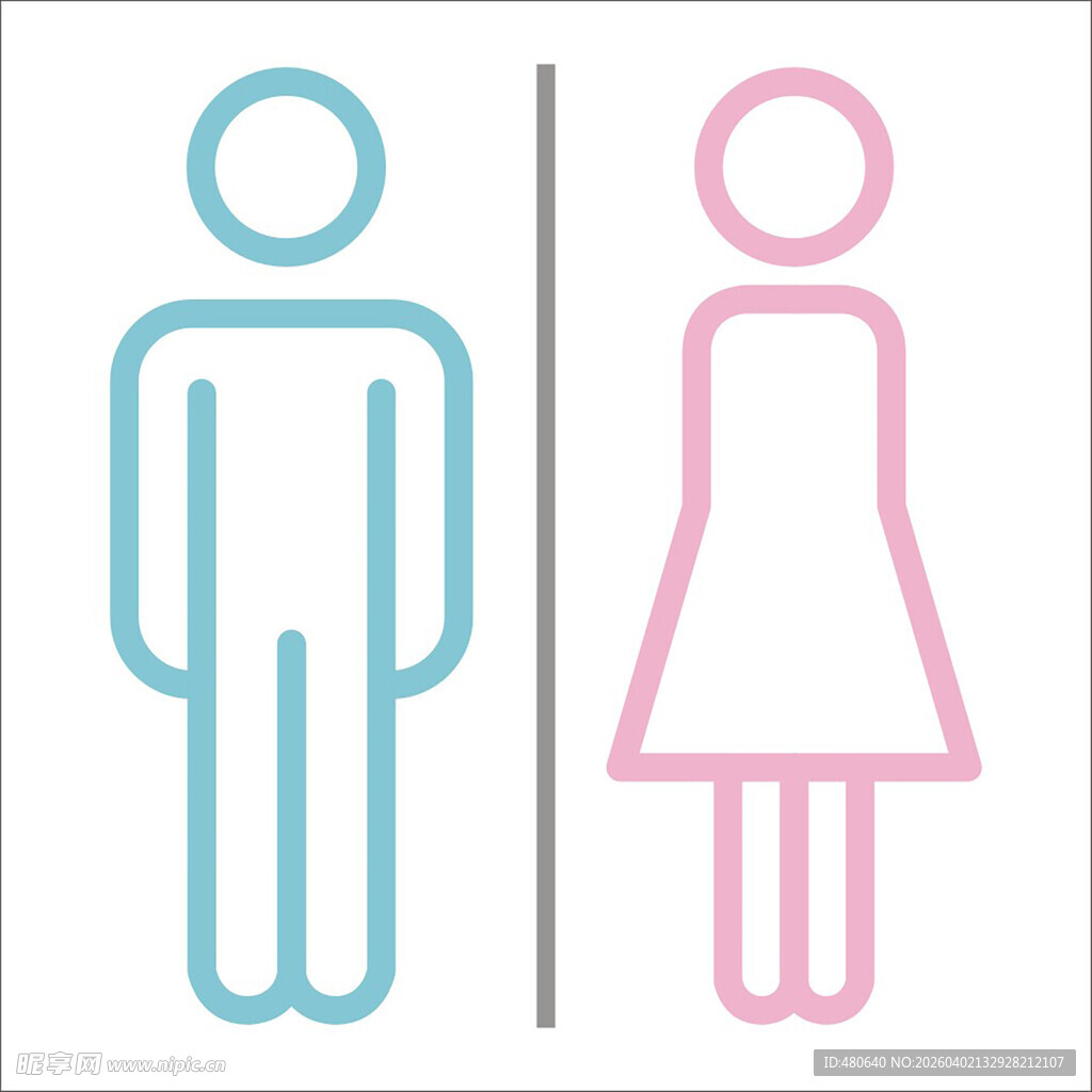 男女卫生间标识