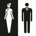 男女卫生间服饰图标