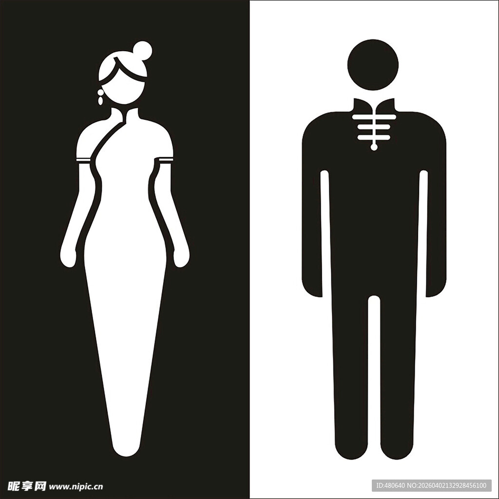 男女卫生间服饰图标