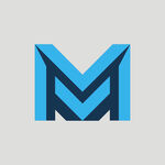 蓝色立体M字母标志