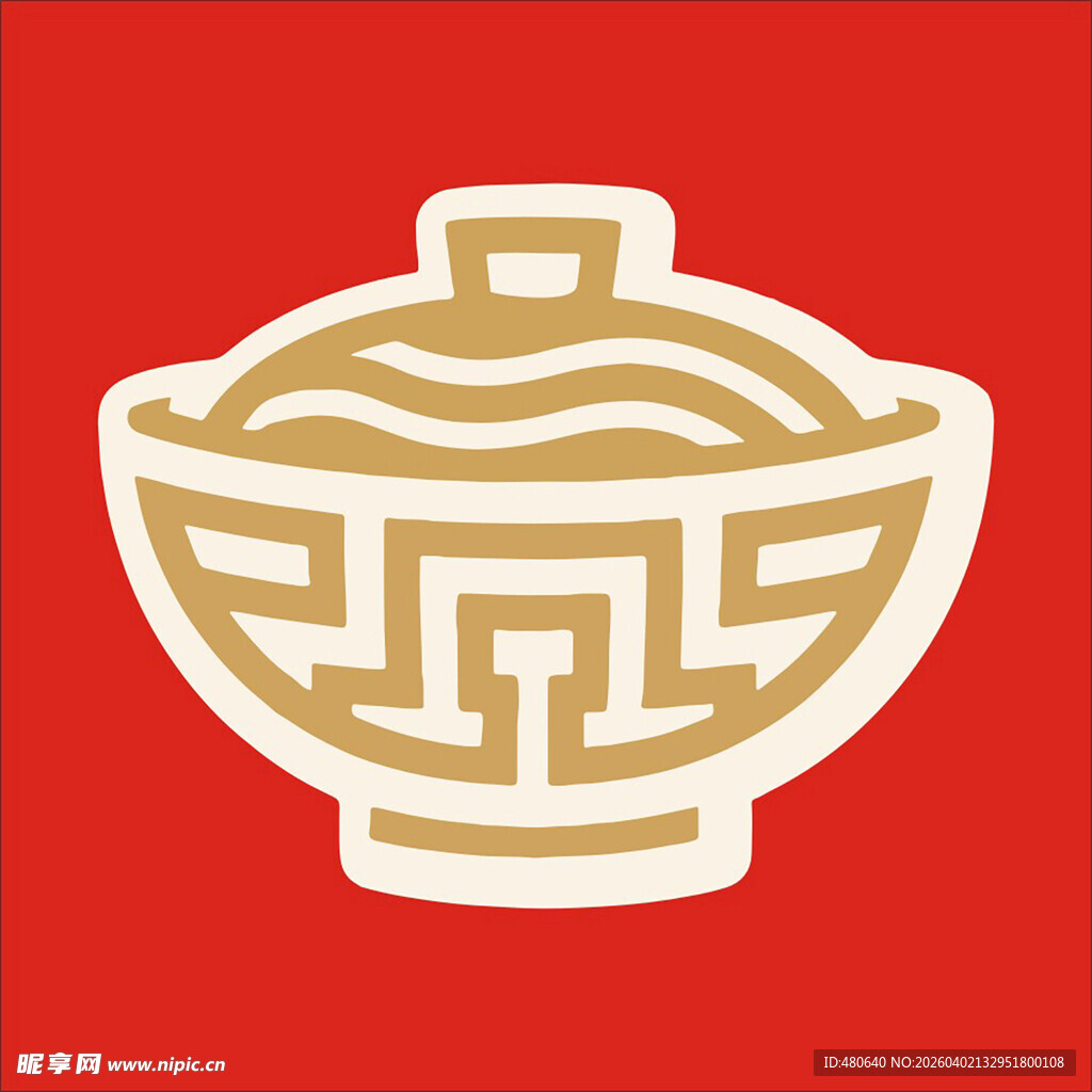 中式传统盖碗图标设计
