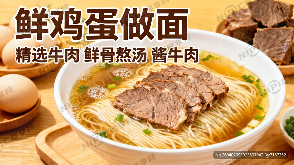 鲜鸡蛋做面   精选牛肉 