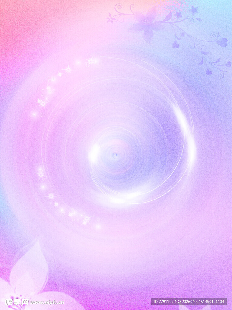 梦幻渐变花朵花纹背景