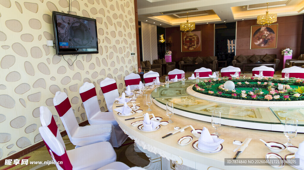 豪华圆形餐桌宴会场景
