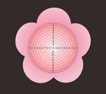 樱花节粉色花朵形状的靶心图案