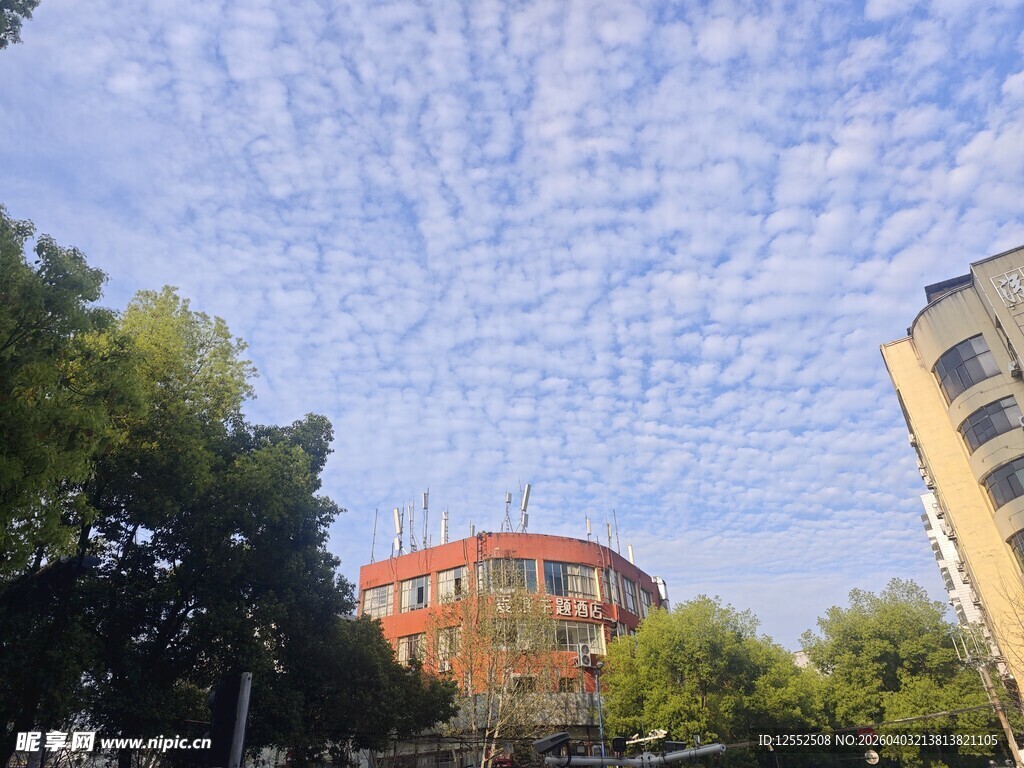 城市中晴朗天空下的建筑