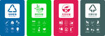 四色垃圾分类标识牌