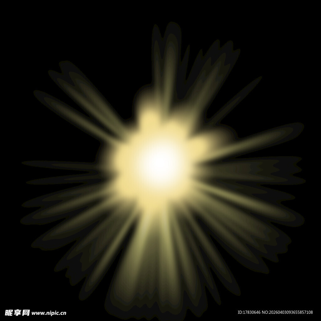 闪耀光芒的金色光束