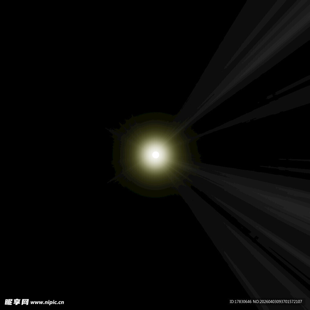 黑色背景中的发光光束