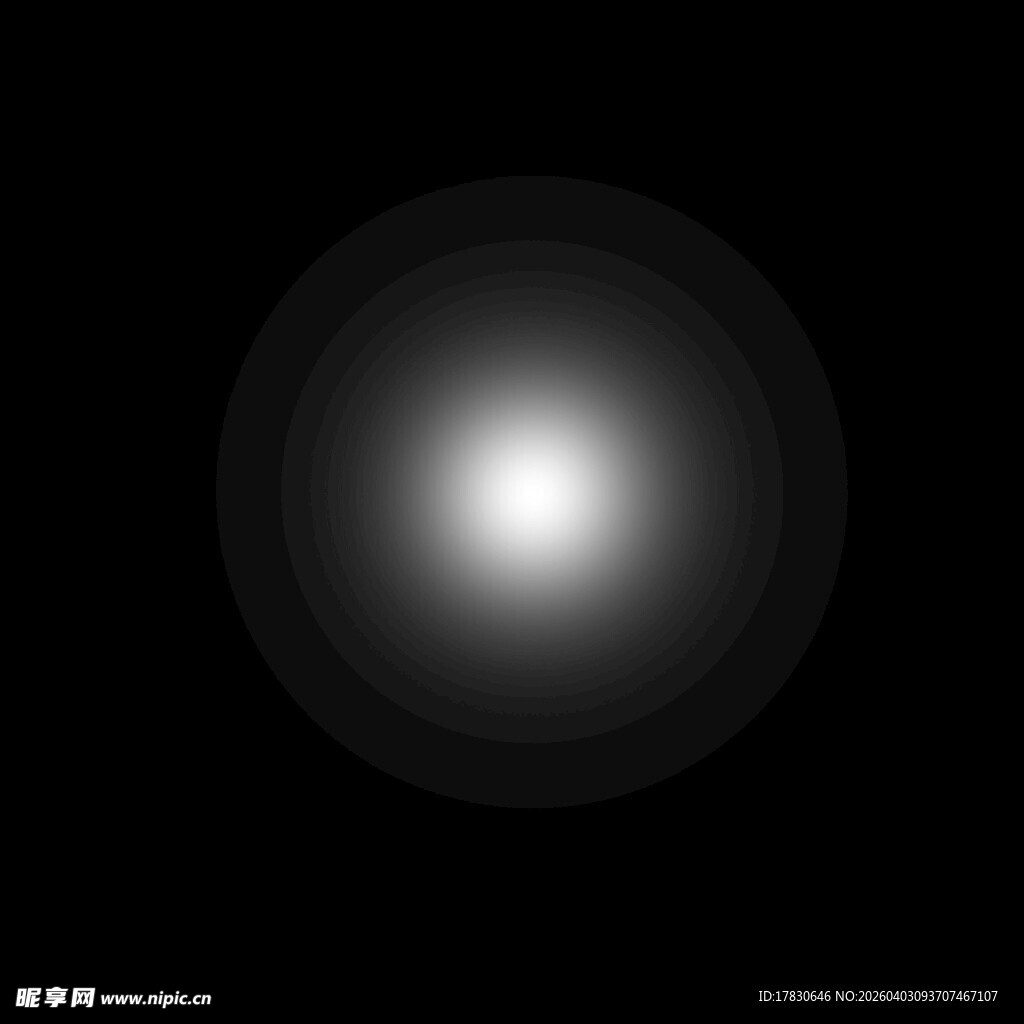 黑色背景中的发光圆球