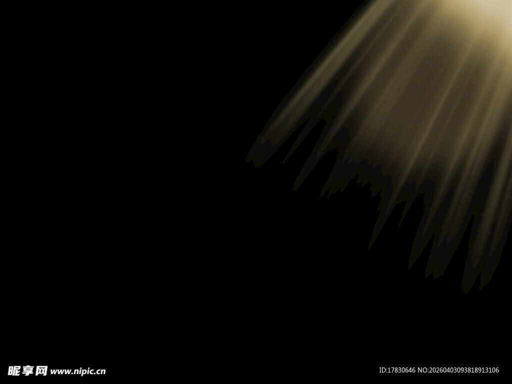 黑色背景下的光线散射效果