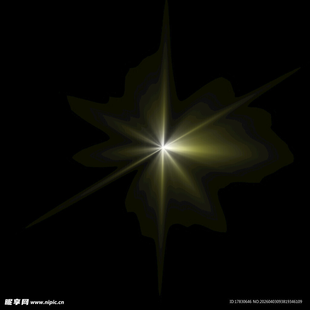 金色光芒星形特效画面