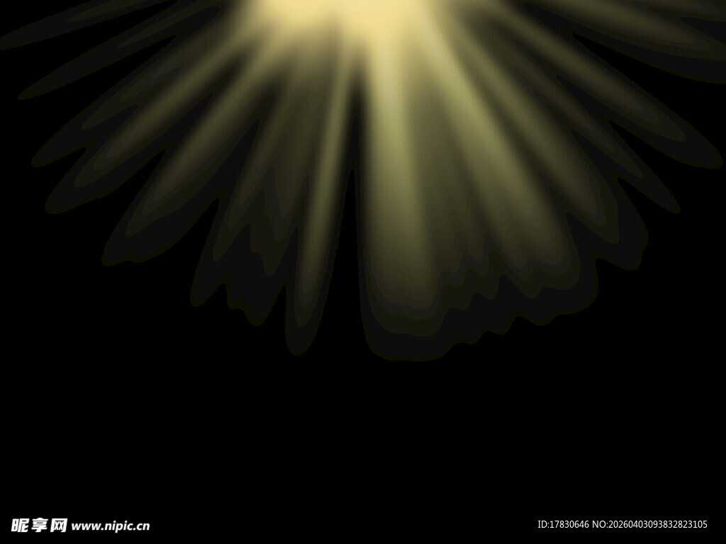 黑色背景下的光芒射线