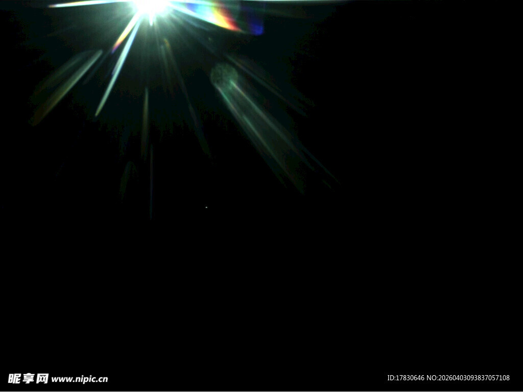 黑色背景下的耀眼光芒