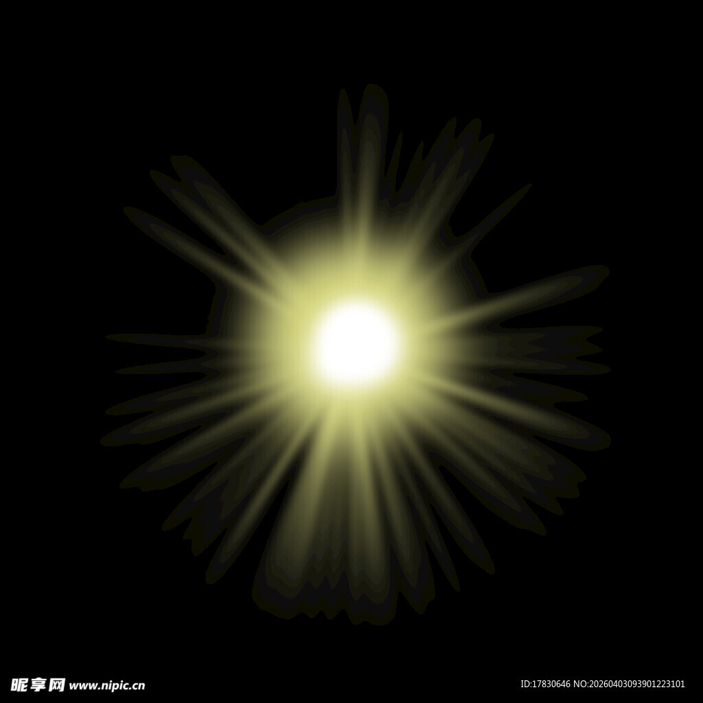 闪耀光芒的金色光效元素