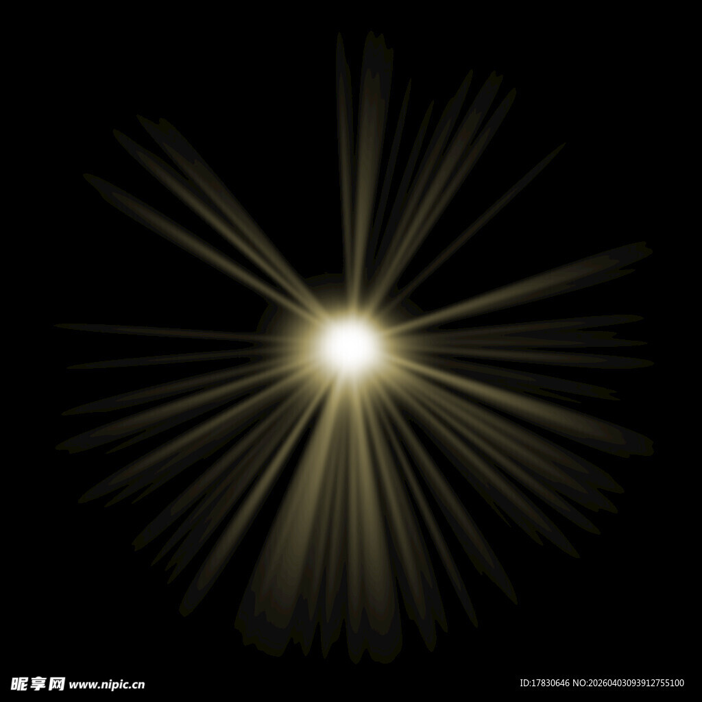 金色光芒放射特效