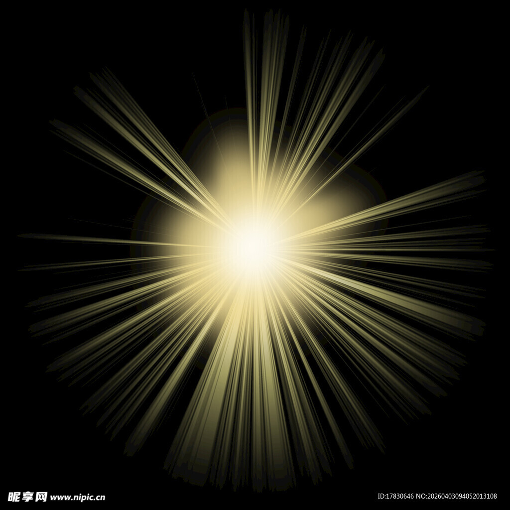 闪耀光芒的金色光束