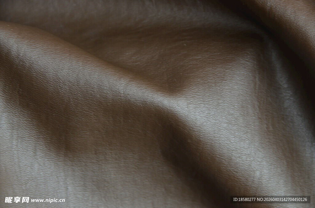 棕色丝绸皮革面料纹理特写