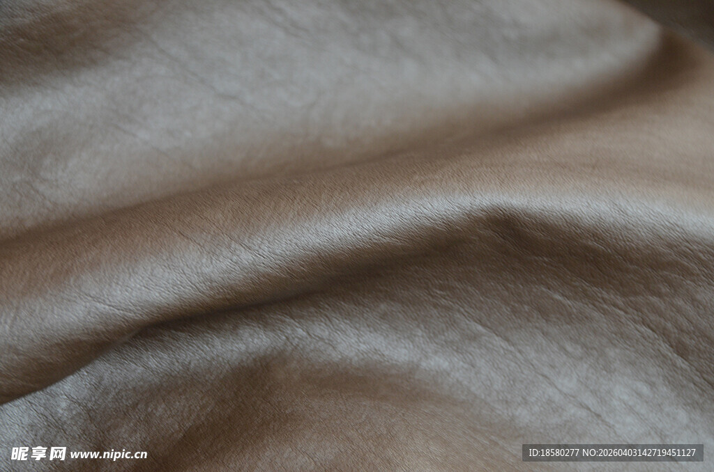 浅棕色皮革柔软布料纹理特写