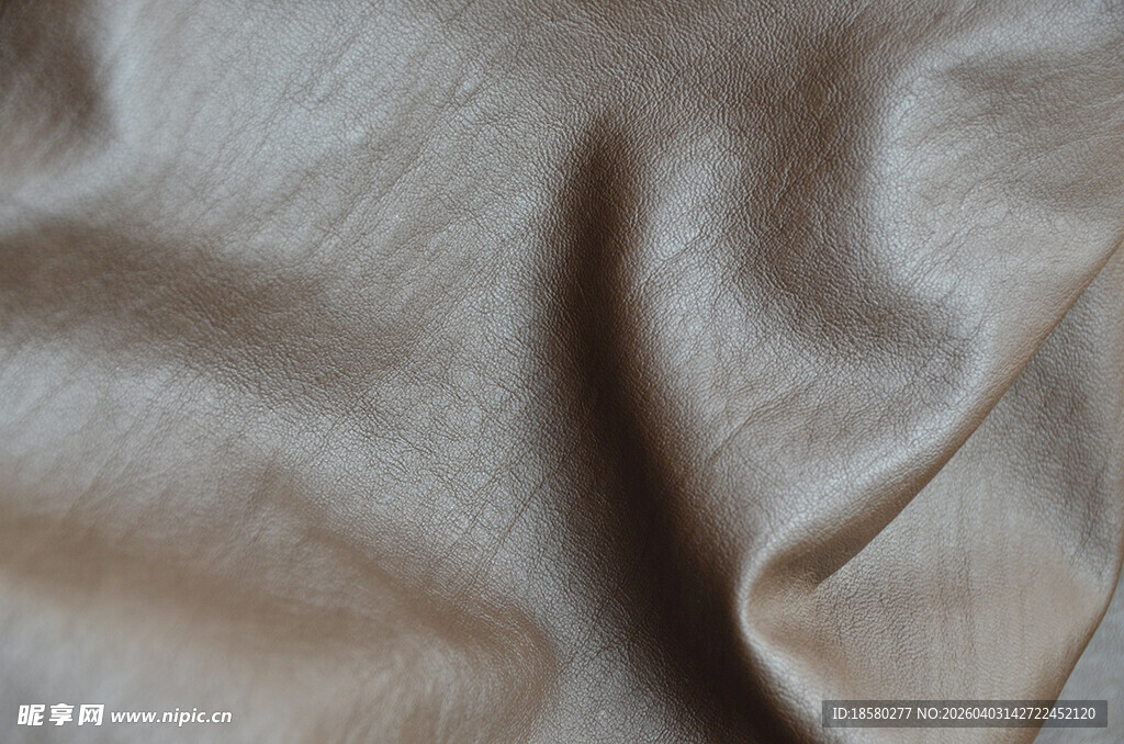 浅棕色柔软皮革丝绸面料纹理