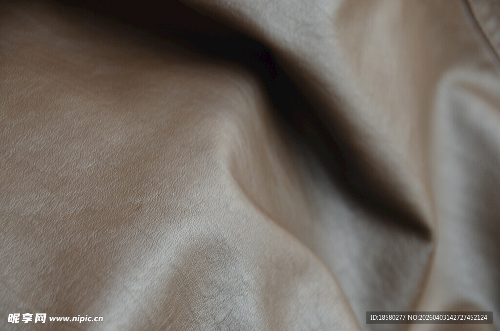 浅棕色柔软皮革纹理特写